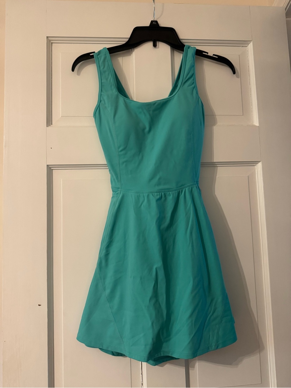 Turquoise Tank Fit-and-Flare Dress from halara